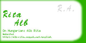 rita alb business card